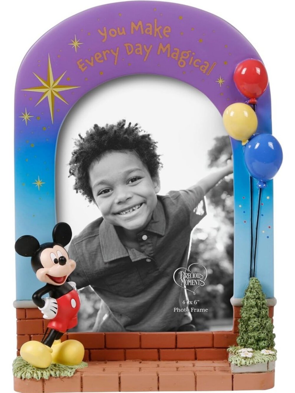 Magical Mickey Mouse Picture Frame | 4"x6" Resin/Glass Photo Holder | Disney